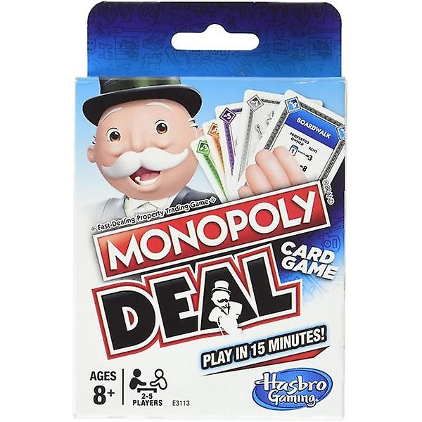 Hasbro Monopoly Deal Blue Box Engelsk version Kortspil Familie sjov Underholdning Brætspil Funny Poker Spillekort Børnelegetøj Lysegrå
