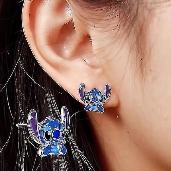 Stitch Earrings 3 Piece Set, Cute Cartoon Earrings, Hypoallergenic Eardrops Gift For Women And Girls