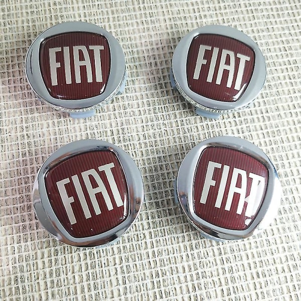 4st 60mm Passar för Fiat Wheel Center Navkapslar Bil Styling Fälgar Cover Emblem 56mm Badge Stickers,4st-röda-60mm