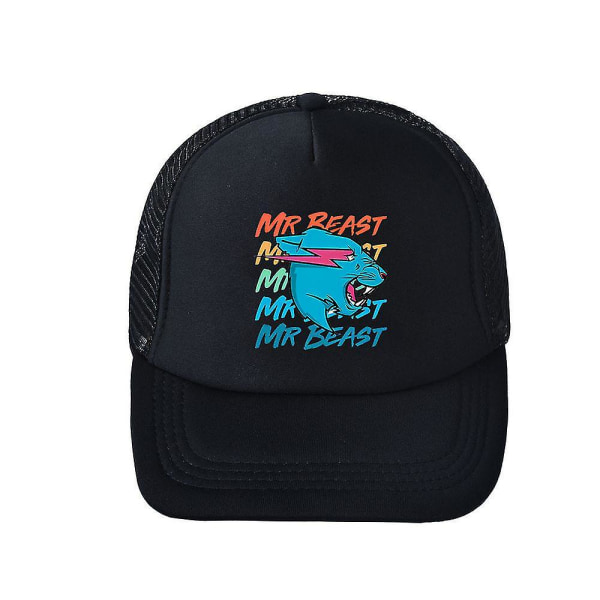 2024 Mr Beast Lightning Cat Print Kids Adults Mesh Baseball Cap Summer Breathable Adjustable Sun Visor Hat Gifts