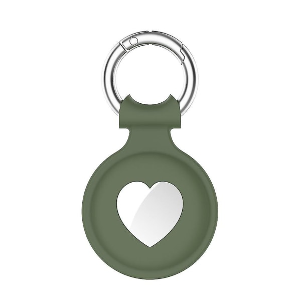 Applen AirTag-nahan nahkainen suojakotelo Air Tag -avaimenperän pidikkeelle, hihnalle ja kuorelle Dark green