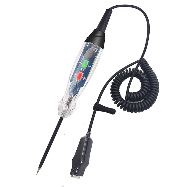 Automotive Test Light 6-24V DC Dobbel LED-kretstester, Auto Electric Tester Light Tool med summer Black
