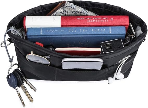 Opbevaringsboks til håndtasker i nylon, taske-i-taske, indvendig organizer til håndtasker