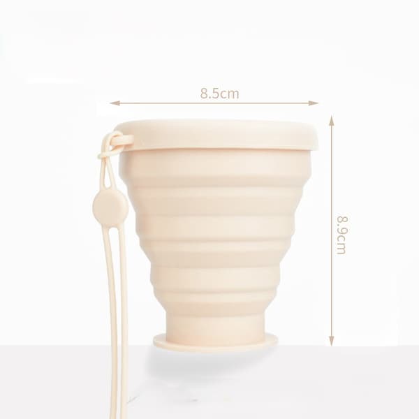 Vikbara vattenflaskor (3-pack) – Portabla teleskopiska munsköljkoppar för utomhuscamping. Off-white