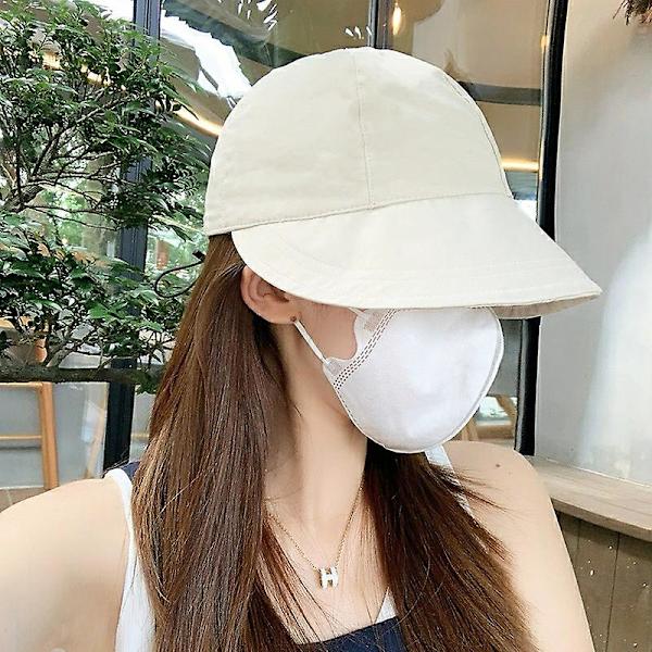 Sommar Solhatt Solskyddshätt Bredbrättad Dragkedja Justerbar Vikbar Herrhatt Snabbtorkande Hattar Visir Fiskare Hattar Style 02-Beige