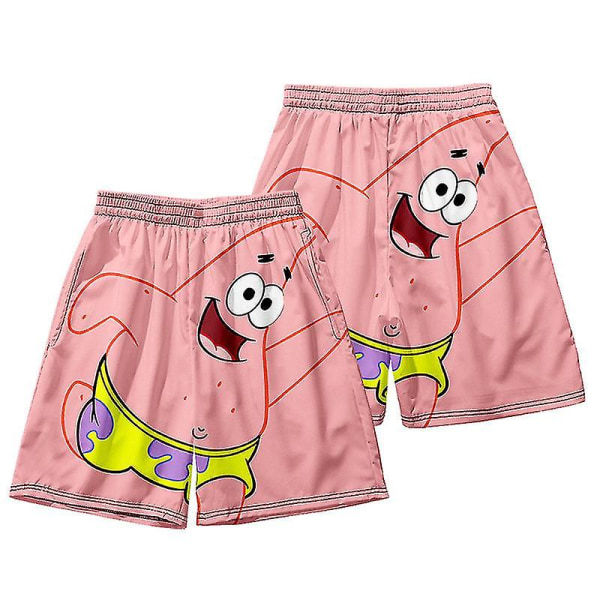 Herre Badetøy Patrick Star Korte Strandshorts Bukse Hurtigtørkende Strandklær Badebukse Badedrakt Surfebrettbukser DK13 L