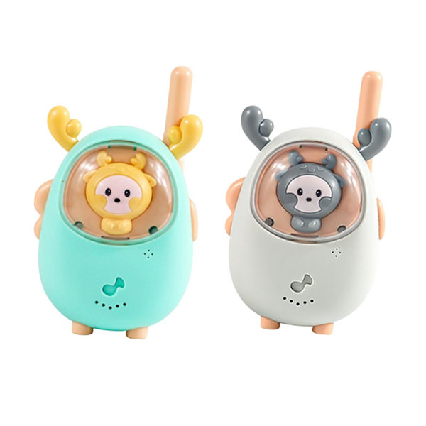2x Walkie Talkie för Barn Bärbar Lätt att Använda Tvåvägs för Vandring Födelsedagspresenter 4-6 År Gamla Deer 7cmx5cmx12cm