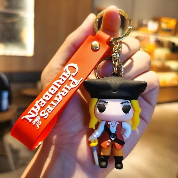 Pirates Of The Caribbean - söpö nukke-riipus, anime-hahmo, Jack Sparrow, muodikkaat reppuri-avaimenperät, avaimenperäriipus, syntymäpäivälahja Yellow hair