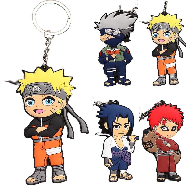 Naruto Figur Silikon Nøglering Anime Fans Mini Gave Naruto Uzumaki