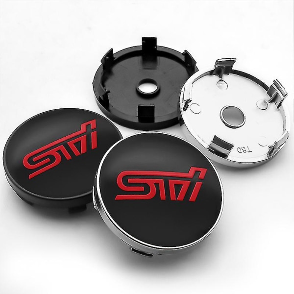 4 stk. 56+60mm Bilhjul Center Hub Caps Klistermærke Auto Emblem Badge Center Cap Til Subaru Sti Impreza Forester Tribeca Tilbehør