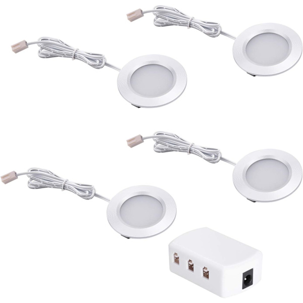 Super Slim LED-kattovalot DC12V 2W 200lm Täysi alumiini matkailuautoon, matkailuautoon, purjeveneeseen, asuntoveneeseen, luonnonvalkoinen 4000K (4 kpl)