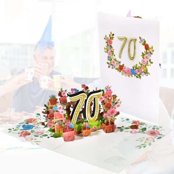 70 års 3D fødselsdagskort