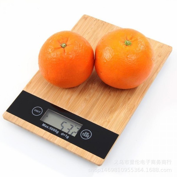 Bambus digital køkkenvægt LCD-skærm, tarafunktion, 11 lbs/5 kg. Kapacitet 0,03 oz/1g. Præcis Graduation, Ml Unit For Liquids - Food Scale For Cook