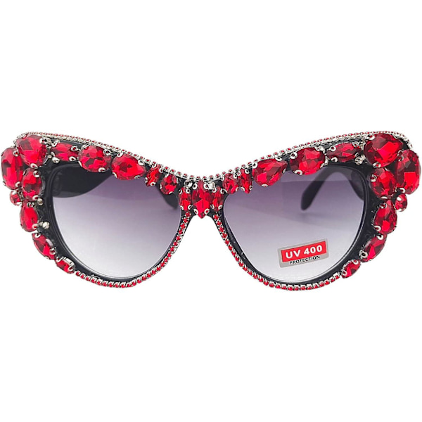 Nopeat ostokset Ylisuuret Timantti Aurinkolasit Naiset Strassit Kissan Silmät Aurinkolasit Vintage Miehet bling party aurinkolasit Silmälasit Big Red