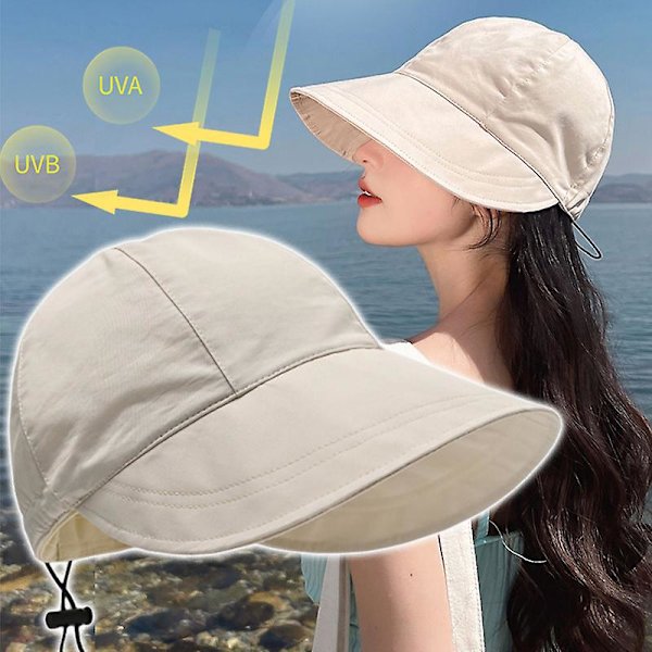 Sommar Solhatt Solskyddshätt Bredbrättad Dragkedja Justerbar Vikbar Herrhatt Snabbtorkande Hattar Visir Fiskare Hattar Style 02-Beige