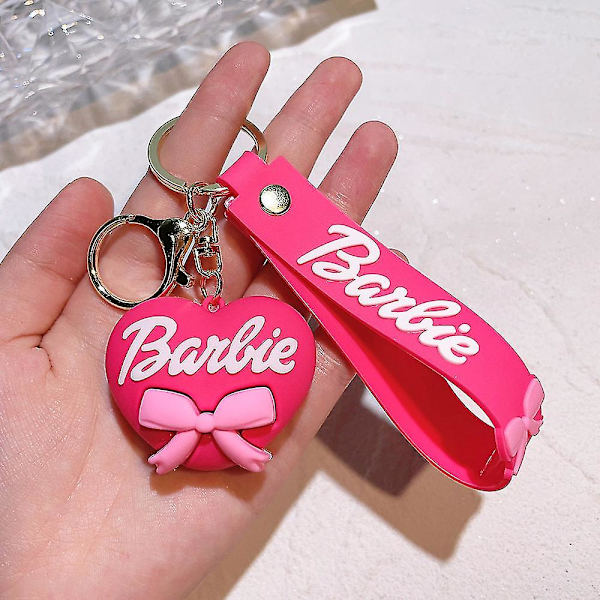 Barbie Nøglering Legetøj Pink Barbie Pige Kærlighed Hjerte Taske Vedhæng Pynt Bil Nøglering Tilbehør Gaver Rose Red Heart