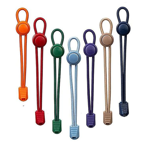 Elastiske snørebånd med snøring - Slip for at binde dine sko - Ensfarvet 6 Green (1 pair)