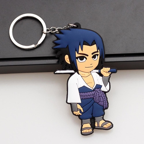 Naruto figur silikone nøglering Nøglering Anime Fans Mini Gave Sasuke Uchiha
