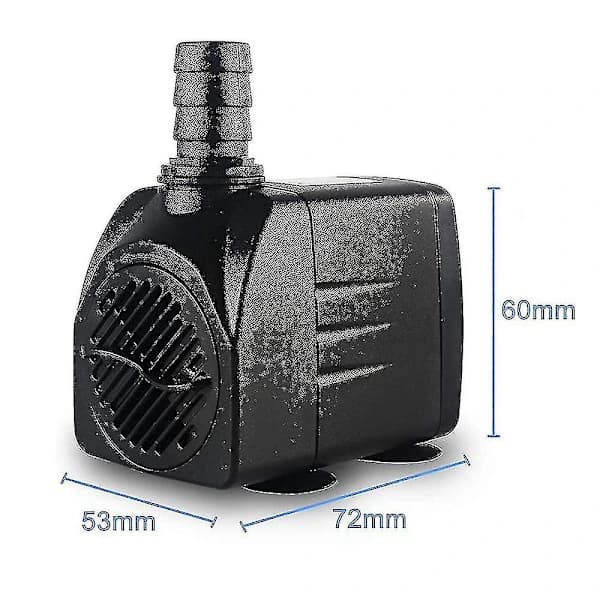 Dränkbar pump, fontänpump vattenpump med 1,5 m strömkabel - Storlek EU 10W