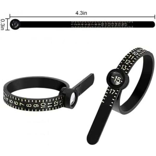 Pack Ringstorlek Återanvändbar Ring Måttband