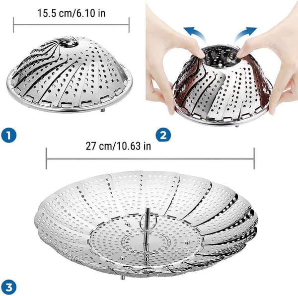 Justerbar dampindsats (15,5-27 cm), til gryder