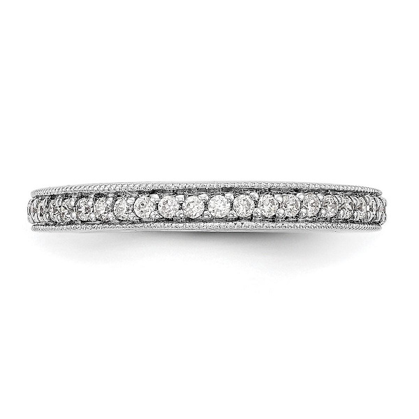 14k vitgulds vigselring med 1/4 karat diamanter, storlek 7,00, smycken för kvinnor - 2,3 gram, 0,25 dwt