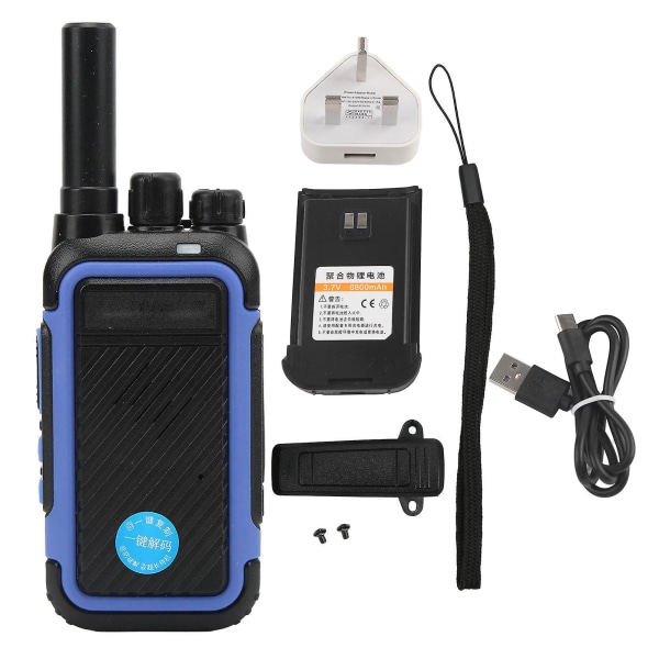 Handhållen trådlös walkie talkie intercom för restauranger och skolor - avkodningsbar, kloningsbar (blå)