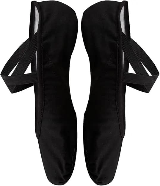 Balletdansesko Split Sål Flade Gymnastik Dansesko Sort 8 UK barn 8 UK child black