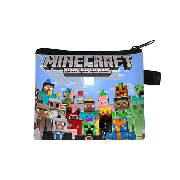Minecraft Mini Møntpung — Bærbar Polyester Kortholder til Studerende 13.5*11cm.37