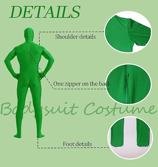 Exposed Face Bodysuit Vuxen Herr- och Dam Elastisk Jul Rollspels Bodysuit Set (180CM)