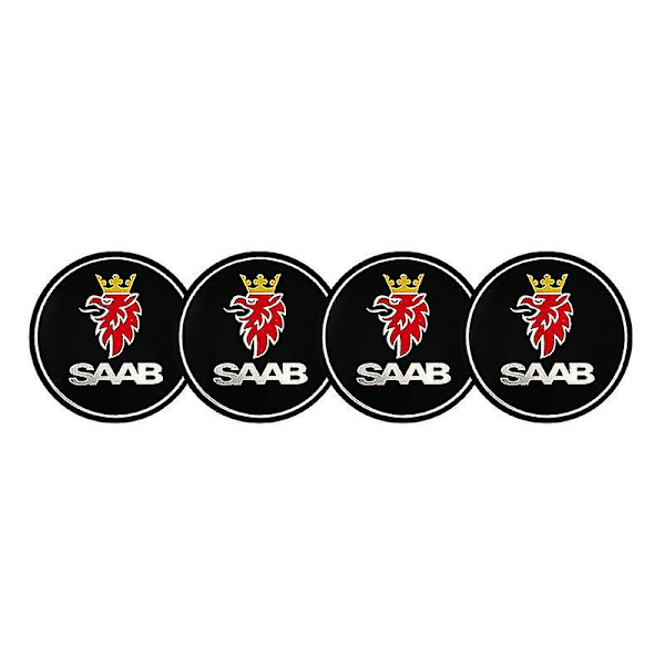 4 stk./parti Bil Styling Til Saab 9-3 93 9-5 9 3 9000 99 9-x 97x Bilhjul Center Klistermærker Fælge Kapper Navkapsel Bil Tilbehør