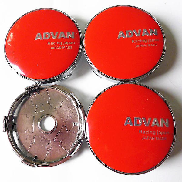 4 stk/pakke 60mm Advan Racing hjulnavsenterdeksel bilfelger støvtett deksel navkapsler 56mm emblem auto styling tilbehør