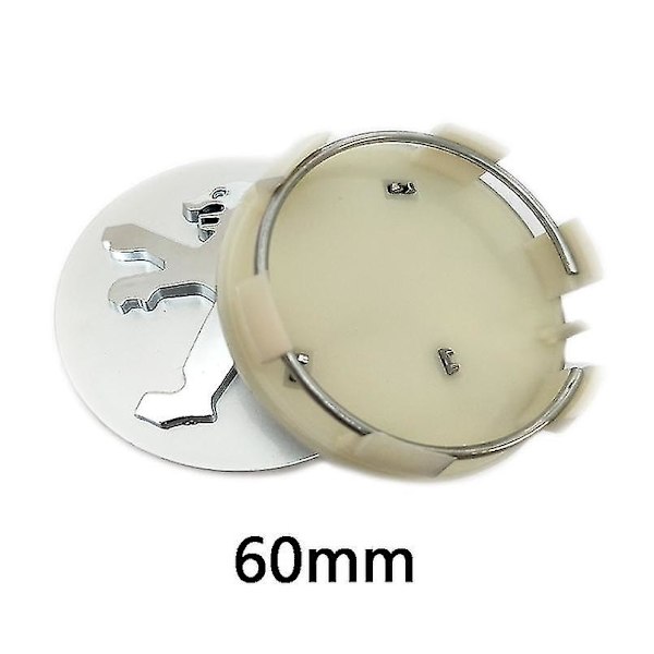 4 stk / sett 60mm Bilhjul Nav Senter Deksel Felg Deksel Merke Emblem For Peugeot Auto 206 207 307 308 301 407 408 508