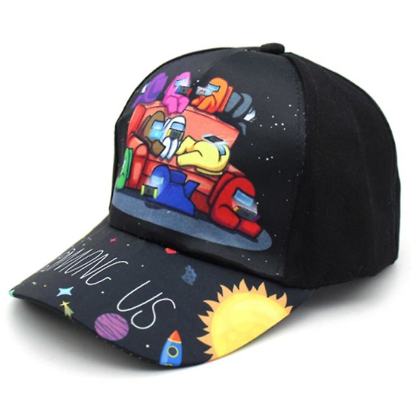 Among Us Cartoon Print Barnhattar för Barn Hippie Justerbar Casual Solskyddsmössa Trucker Cap för Pojkar Flickor E Pattern