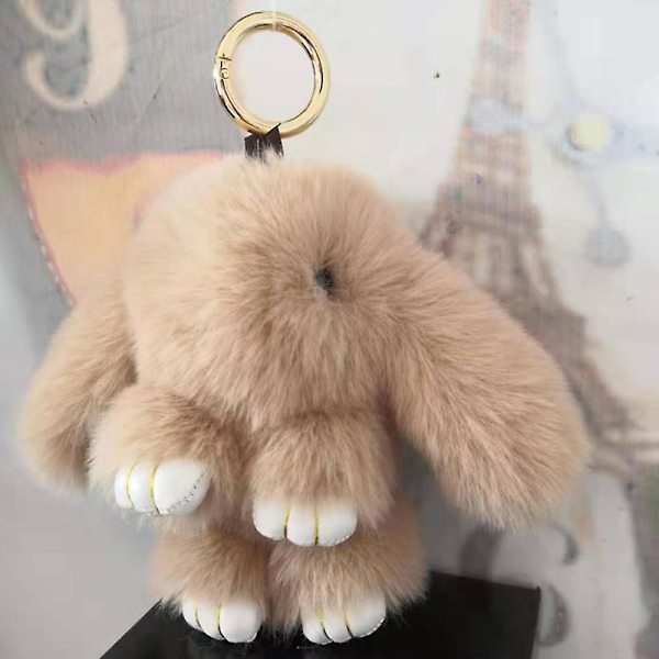Pehmeä Pupu Avaimenperä, Super Pehmeä Tekoturkis, Ihastuttava Jänis Nukke, Plushie, Reppu Koriste, Värillinen Täytetty Jänis Ripustus, Lapsen Nukke Leikki, Syntymäpäivälahja White & Red 15cm