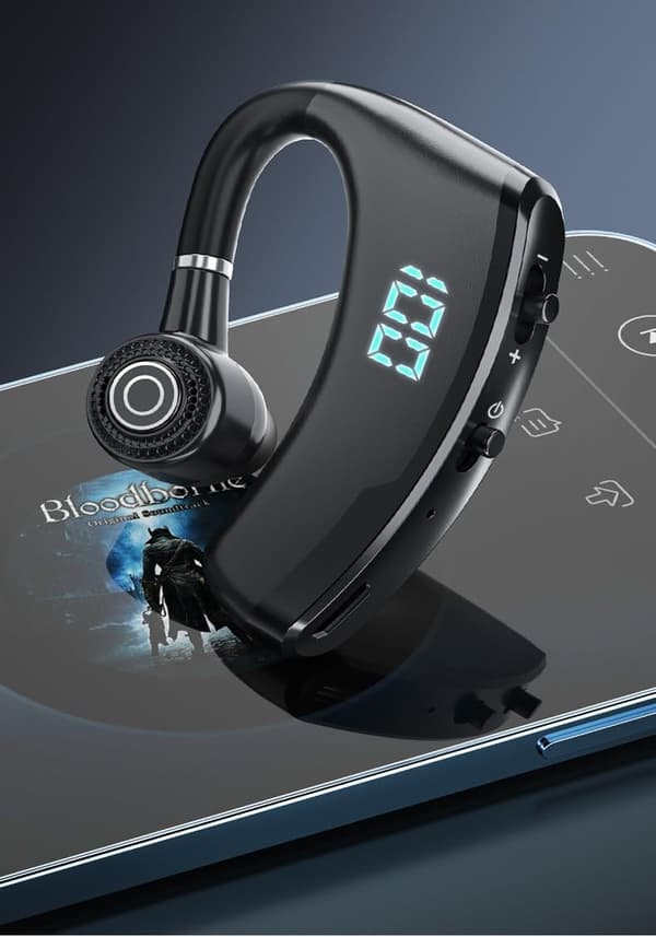 Bluetooth 5.2 Enkeltøretelefon Trådløs Hovedtelefon Touch Control BYV9S (Sort)