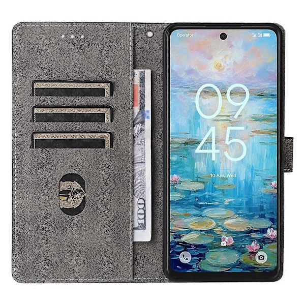 Til TCL 50 Pro NxtPaper 5G / 50 NxtPaper 5G Wallet Case RFID-blokering PU Læder Cover Stand View - Black