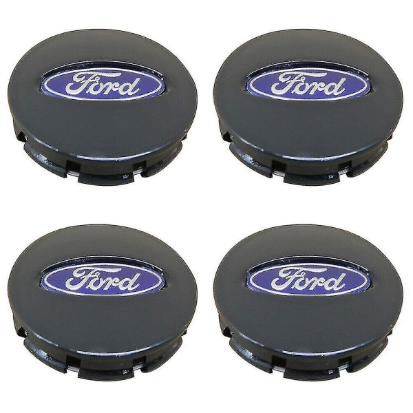 4st 68 mm svarta centrumhjulsnavkapslar Emblem Cover Passar för Ford Bb53-1a096-ra