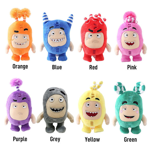 18cm Piirretty Oddbods Pehmolelu Lapsille Nukke Pehmeä Söpö Pogo Bubbles Jeff Slick Leikki, 100% UUSI Grey