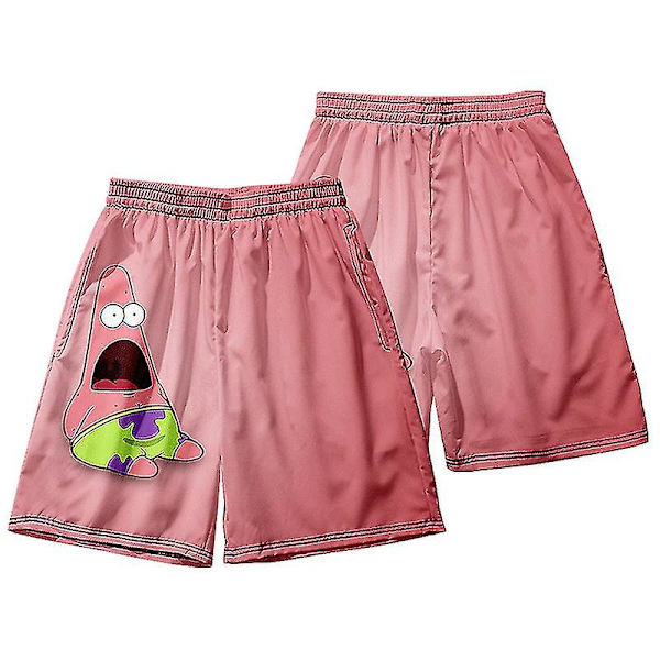 Herrbadkläder Patrick Star Korta Strandshorts Byxor Snabbtorkande Strandkläder Badbyxor Baddräkt Surfbrädeshorts DK17 M
