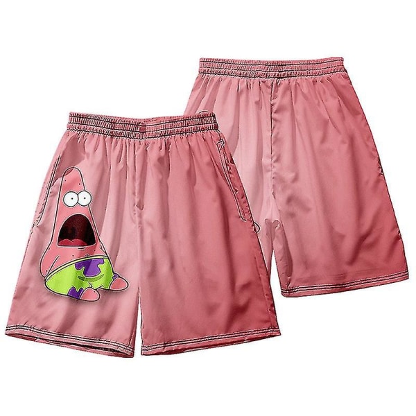 Herre badetøy Patrick Star korte strandshorts bukse hurtigtørkende badetøy badebukse badedrakt surfebrett bukser DK17 3XL