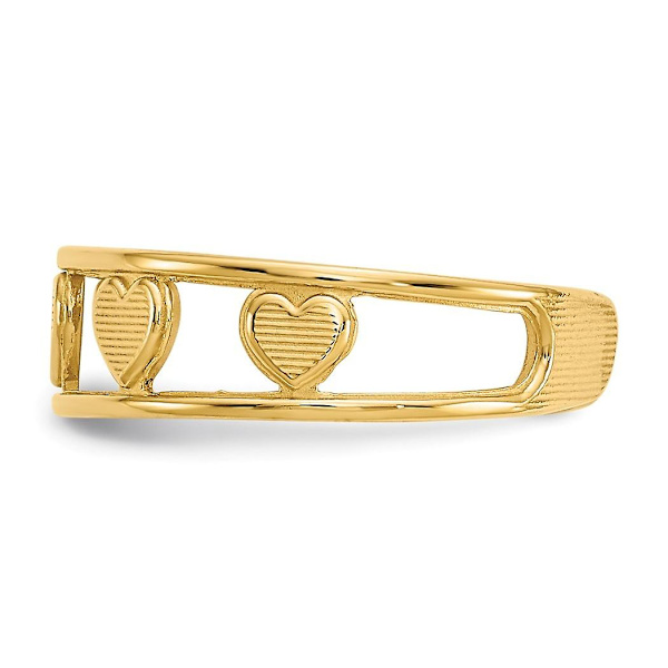 14k gult guld massivt texturerat polerat kärleks hjärta tåring smycken för kvinnor - .8 gram