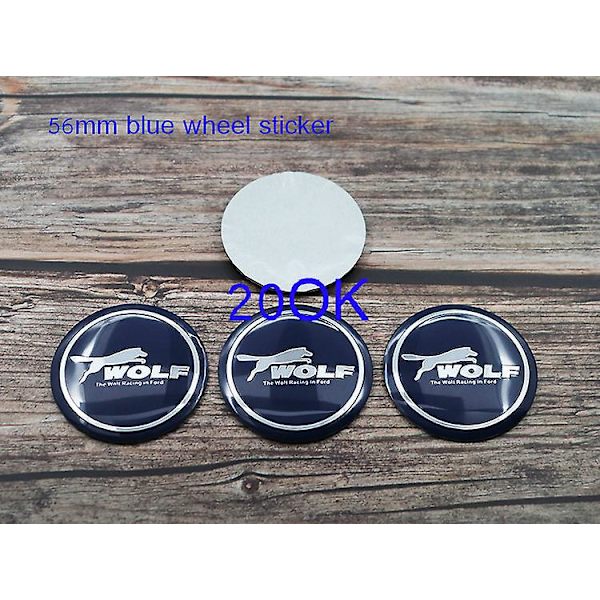 4 stk 56mm 60mm 65mm 68mm Wolf Logo Bil Emblem Hjul Senter Hub Cap Auto Felg Refit Støvtett Deksel Klistremerke Styling Tilbehør Johx