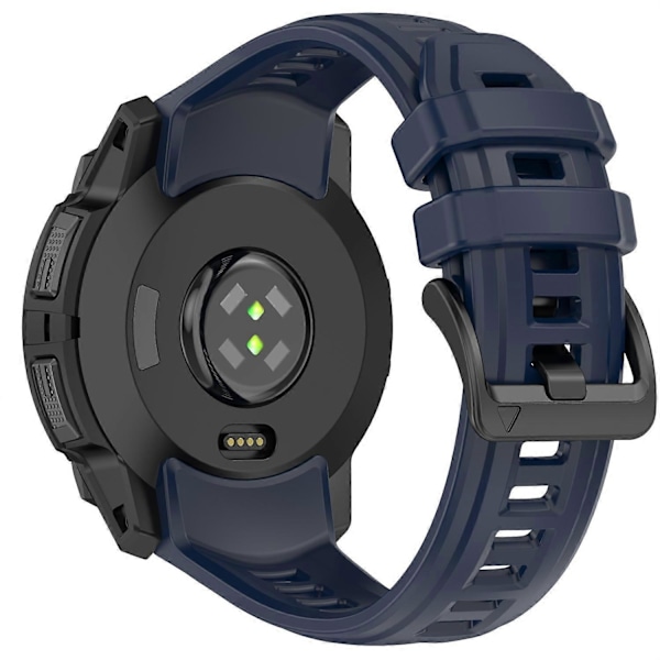 Til Garmin Instinct 3 45mm Urrem 22mm Silikone Udskiftningsrem - Marineblå Graphite Grey