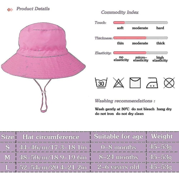 Barnhatt Justerbar Solhatt Andningsbar Strandhatt För Pojkar Flickor_ll Pink 2-4 Years
