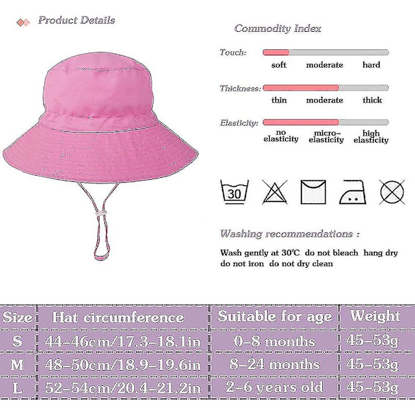 Barnhatt Justerbar Solhatt Andningsbar Strandhatt För Pojkar Flickor_ll Pink 2-6 Years