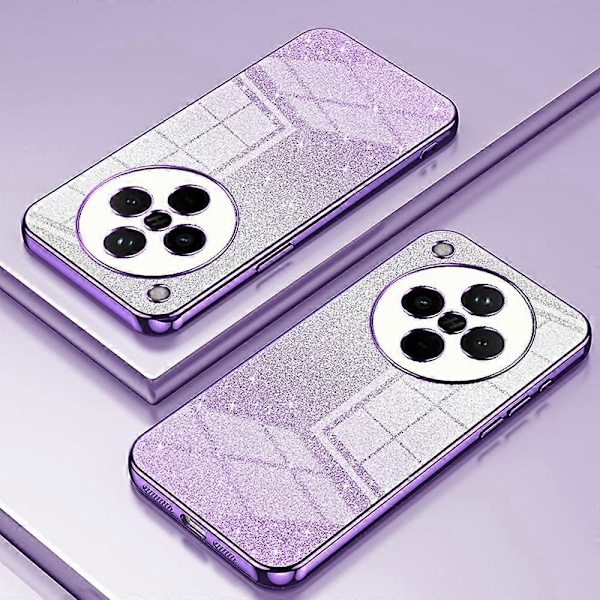 Til Oppo Find X8 5G Etui Elektroplettering Gradient Glitter TPU Telefon Cover - Lilla Transparent