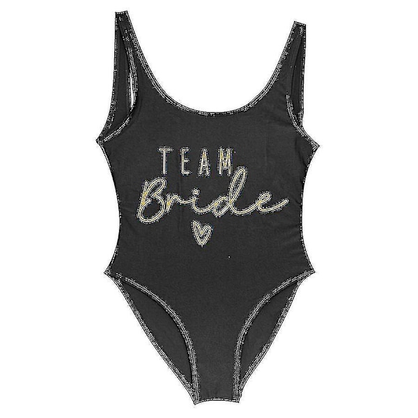 S-3xl Guldtryck Team Bride En-delad Baddräkt Squad Kvinnor Badkläder Möhippa Fest Baddräkt Sommar Strandkläder Baddräkt bride1 L