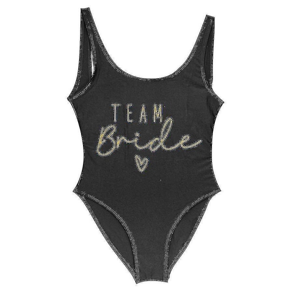 S-3xl Gulltrykk Team Bride Heldrakt Svømmedrakt Squad Kvinner Badedrakt Ut Drikkerlag Badedrakt Sommer Strandklær Badedrakt gold red L