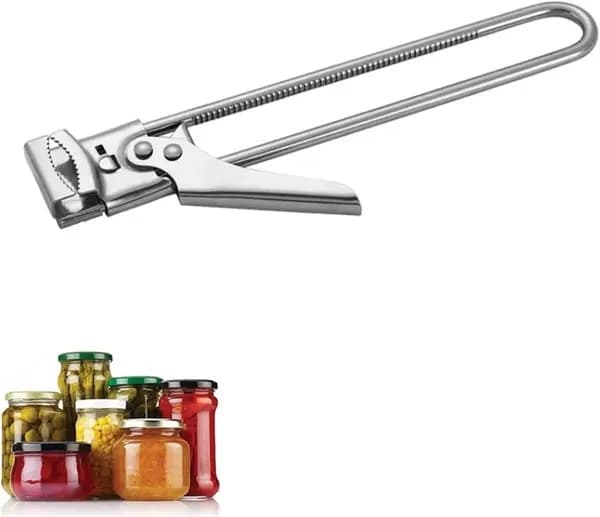 Dåseåbner, manuel dåseåbner i rustfrit stål, justerbar dåseåbner, flaskehættefjerner, dåsegriberåbner, 20 cm
